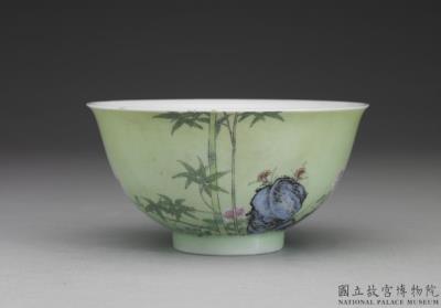 图片[2]-Bowl with flowers and bamboo in green ground of falangcai painted enamels, Qing dynasty, Yongzheng reign 1723-1735-China Archive